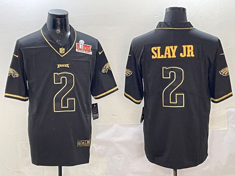 Men Philadelphia Eagles #2 Slay jr Black gold Throwback 2025 Nike Limited NFL Jersey style 2->philadelphia eagles->NFL Jersey